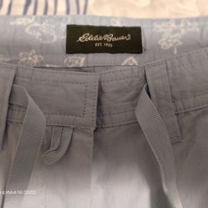 Eddie Bauer Women's lightweight Chambray Capris Below Knee Drawstring